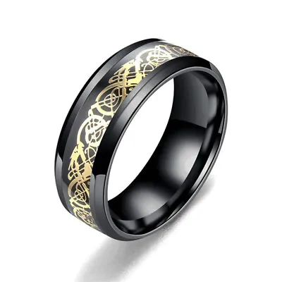 $1.80 • Buy Titanium Stainless Steel 8mm Celtic Dragon Band Ring Men Women Jewelry Size 6-13