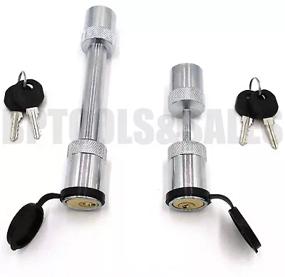 $25.99 • Buy 5/8  Hitch Pin & 1/4  Trailer Coupler Lock Set Keyed Alike Same Key Open/lock