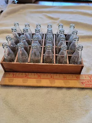  Vintage Miniature Coca-Cola Glass Bottles And Wood Case 1950/60's Rare 6  X 4  • $60