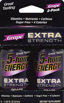 5 Hour Energy Extra Strength Grape Energy Shot 1.93 Ounce • $15.76