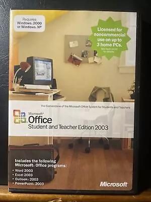 Microsoft Office Student And Teacher Edition 2003 Word Excel W/ Key Genuine • $12