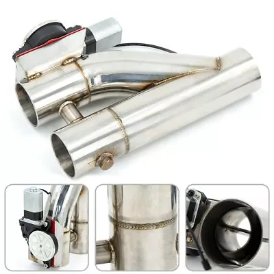 2.5  Inch Y Pipe Adjustable Exhaust Cutout With TWO Valve Electric Switch Kit • $189