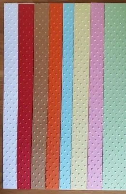 10 X A4 White Coloured Embossed Card Polka Dot Craft Scrapbooking • £4.35