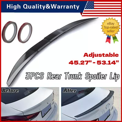 Carbon Fiber Adjustable Rear Trunk Spoiler Lip Roof Tail Wing For Car Sedan NEW • $29.49