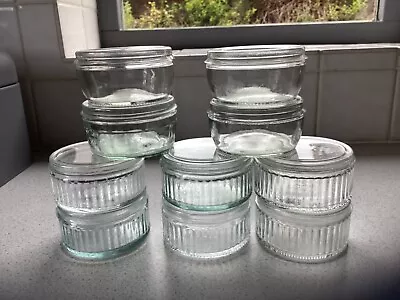 Ten Glass Ramekin Dishes With Plastic Lids • £10.50