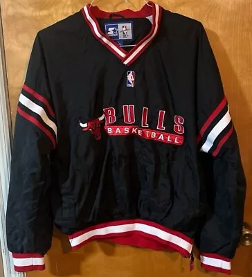 Vintage Starter NBA Chicago Bulls Pullover Windbreaker Size Large • $63.95