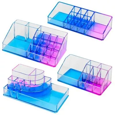 Rainbow Acrylic Clear Make Up Cosmetic Box Storage Holders Organisers Beauty • £3.49