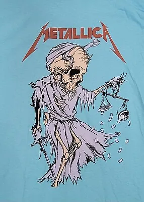 METALLICA THEIR MONEY TIPS HER SCALES T SHIRT MENS LARGE L Blue ALBUM ART NWT • $18.88