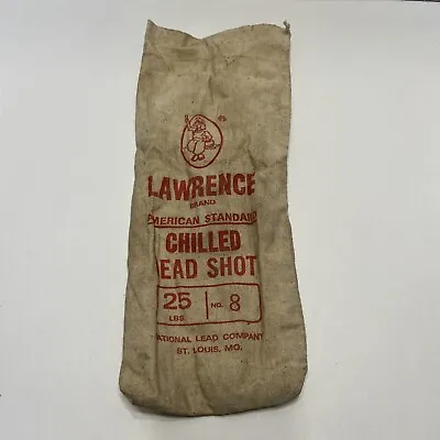 Vintage Lawrence Brand Chilled Lead Shot Bag 25 Lbs. No. 8 Empty St. Louis Mo. • $12.88