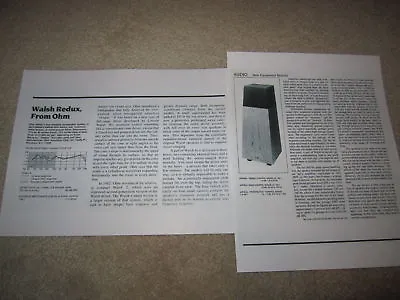 Ohm Walsh 4 Review 2 Pgs 1985 Full Test Rare Info • $16.86