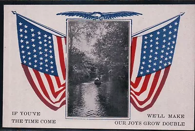 Unused Patriotic Landscapes Flags And Eagle Vintage Postcard • $4.95