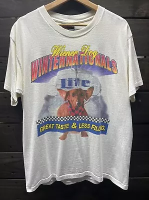 Vintage 90’s Miller Lite Beer Weiner Dog Day Winternationals T-Shirt Sz XL Beer • $65