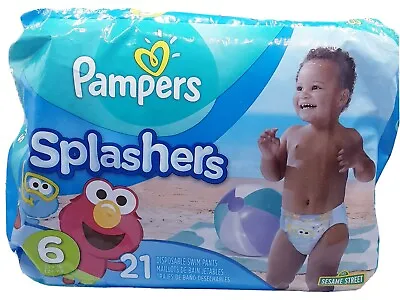 NOS Vintage 2016 Pampers Splashers Elmo Size 6 Swim Diapers 21 Ct • $40.51