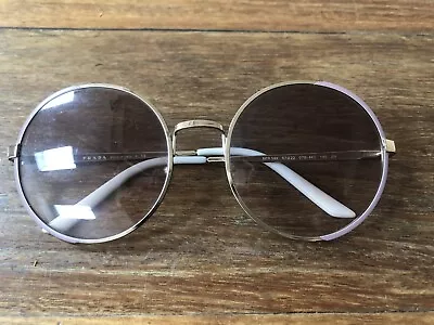 Prada Guaranteed Authentic Rose Gold SPR59X 57-22-140 Round Aviator Sunglasses • $55