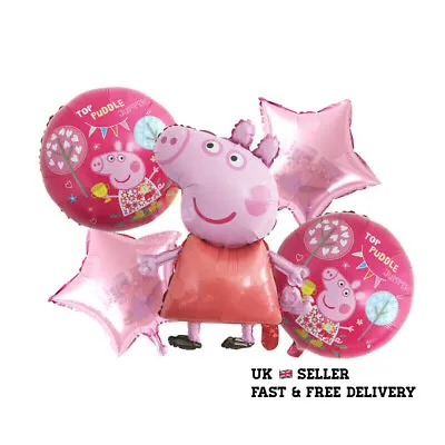 £5.49 • Buy 5pcs PEPPA PIG George Foil Balloons Birthday Party Decoration Air Helium Fill