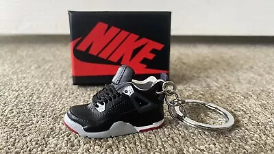 $19.95 • Buy 3D Mini Air Jordan 4 Retro Keyring (Black/Cement Grey/Summit White/ Fire Red)