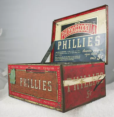 Vintage Advertising Tobacco Bayuk Philadelphia Perfecto Phillies Tin Box • $14.99