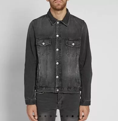 Mens KSUBI Classic ‘Beaten Up Black’ Distressed Denim Jacket Size M #31908 • $75