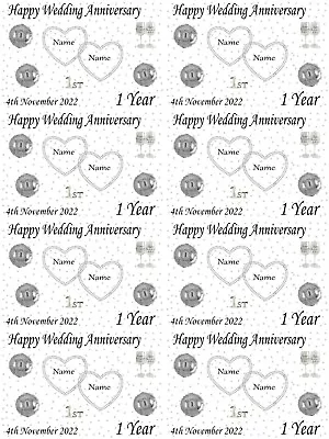 £3.99 • Buy Personalised 1st Paper Wedding Anniversary Gift Wrapping Paper ADD NAMES & DATE