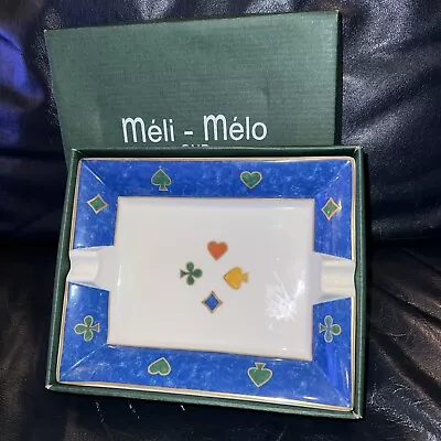 Meli-Melo Porcelain Cigar Ashtray Limoges French Porcelain Boxed Card Suit Theme • $95