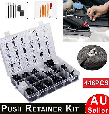 446 Clips Car Body Plastic Push Pin Rivet Trim Moulding Fastener Screwdriver Kit • $19.49
