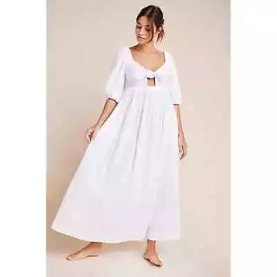 Mara Hoffman Violet Maxi Dress Crinkled Organic Cotton In White Sz XS MSRP $495 • $150