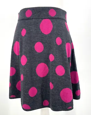 Krimson Klover Women's XS Wool Cotton Silk Knit Sweater Skirt Polka Dot Gray Ski • $26.99