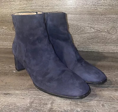 Via Spiga Womens Suede Zip Up Ankle Boots Navy Blue Shoes Size 7.5 • $14.95
