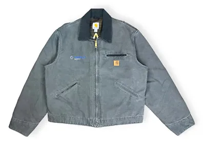 $249.95 • Buy Vintage Carhartt Detroit Jacket J97 GVL Mens Large Gray Blanket Lined Work Coat