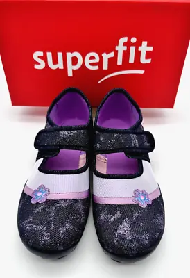 SUPERFIT Bonny Girls Kids Slipper Blue/Purple Ballet Style Shoes UK 2.5 • £12