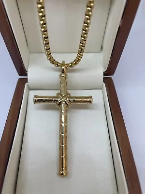 Extra Large 9ct Gold Filled Large  Crucifix Cross Necklace 24  Gift Boxed • £24.99