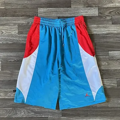 Vintage Jordan Baggy Basketball Shorts Men’s XL Blue Red Jumpman Logo Y2K • $45