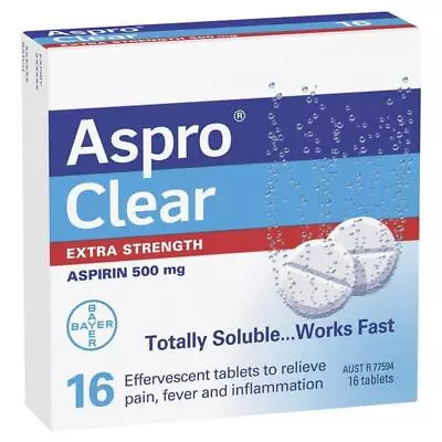 Aspro Clear Extra Strength Pain Relief 16 Soluble Tablets • $6.99