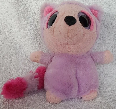 £4.99 • Buy Podlings Keel Toys Purple & Pink Big Eyes Raccoon Ring Tail Plush Gift