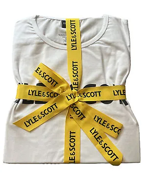 Lyle & Scott Mens Bright White/Gingham Vincent Loungewear Set - Size Large- BNWT • £19