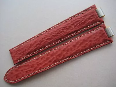 GENUINE CARTIER MUST 21 WATCH STRAP BAND 16 Mm X 14 Mm RED SHARKSKIN LEATHER • $200