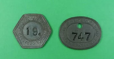 2 X Gwr / Great Western Railway Pewter Pay Check / Pay Cheque Tokens • £4.99