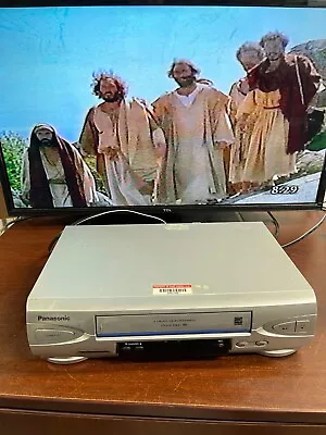 Panasonic VCR PV-V4524S VHS Player Silver Blue Line 4-No Remote-Tested Works • $49.99