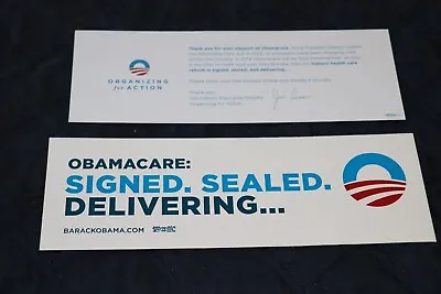 $71.09 • Buy Obamacare Bumper Sticker Signed Sealed Delivered + Thank You Card Barack Obama 