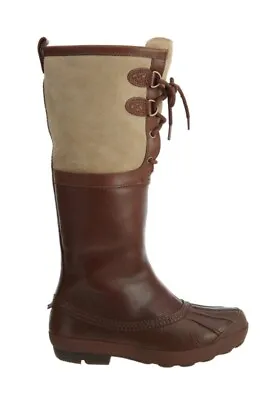 Ugg Belcloud 1900 Waterproof Leather Sheep Skin Tall Boots Sz 9.5 • $89.99