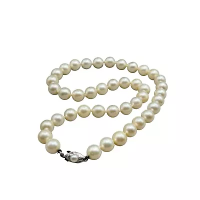 Vintage Pearls Necklace Genuine Hand Knotted Strand With 14k Clasp 12mm Pearls • $139