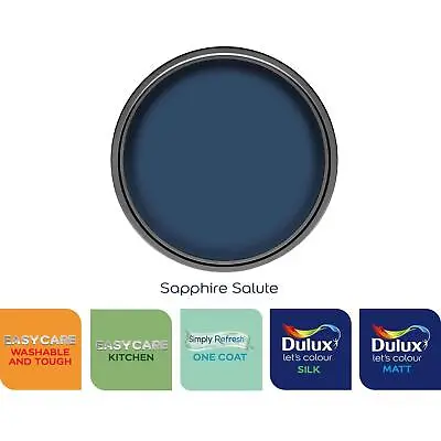 £33.99 • Buy Dulux Paint Sapphire Salute Matt Or Silk Emulsion Various Finishes 2.5 Litres