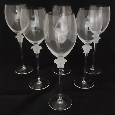 Rosenthal Versace Medusa Lumiere Set Of 6 Red Wine Glasses (D0928) • $780