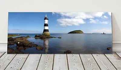 Penmon Point Lighthouse Canvas Print Anglesey Menai Straits Framed Picture • £59.95