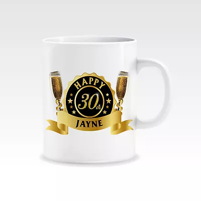 Personalised 18th 21st 30th 40th 50th 60th Mugs Name Age Birthday Anniversary • £6.89