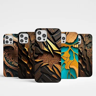£14.95 • Buy Full Coverage 3D Phone Case Wood Decor Snap On Cover Wooden Gold For IPhones