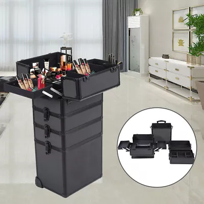 $70.68 • Buy 4-IN-1 Beauty Travel Box Professional Makeup Train Case Rolling Cosmetic Trolley