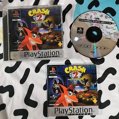 Crash Bandicoot 2 Cortex Strikes Back PS1 (COMPLETE)Sony PlayStation Platinum  • £11.99