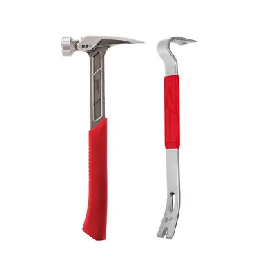 NEW Milwaukee 22 Oz. Milled Face Framing Hammer With 15 In. Pry Bar Grip Handle • $35.96