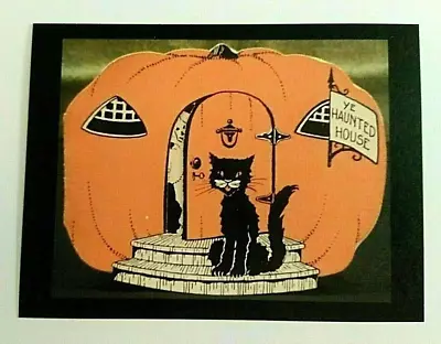 *Halloween* Postcard: Ye Haunted House Ghost & Cat Vintage Image~Reproduction • $4.15